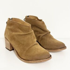 Beek NWOT Eaglet Back Zip Suede Slouch Leather Booties Boots Anthropologie